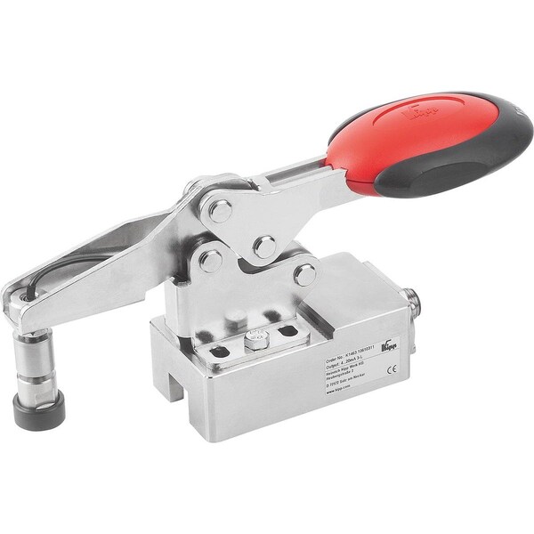 Toggle Clamp Horizontal W.Safety Interl.A.Force Se D=M06, F4=1200, C1=Max.16, 4, Stainless Steel,